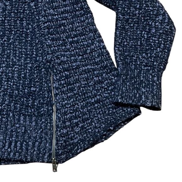 Anthropologie Moth v-neck pull over marbled navy cotton wool alpaca sweater - Picture 5 of 10